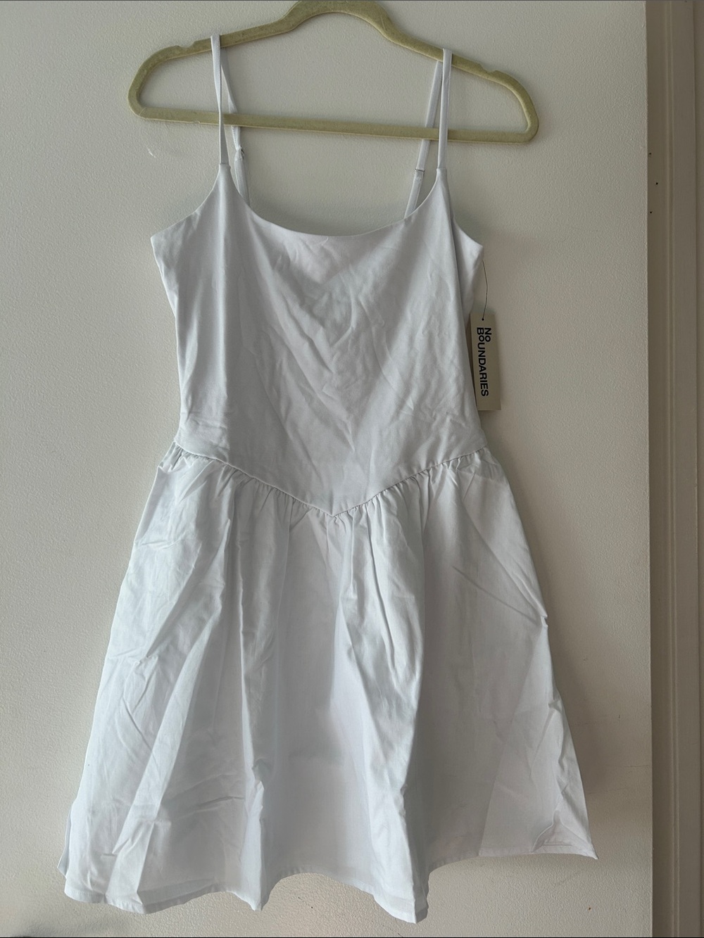 White Spaghetti-Strap Fit and Flare Dress